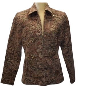 Ellen Fog Tapestry Jacket Size Small